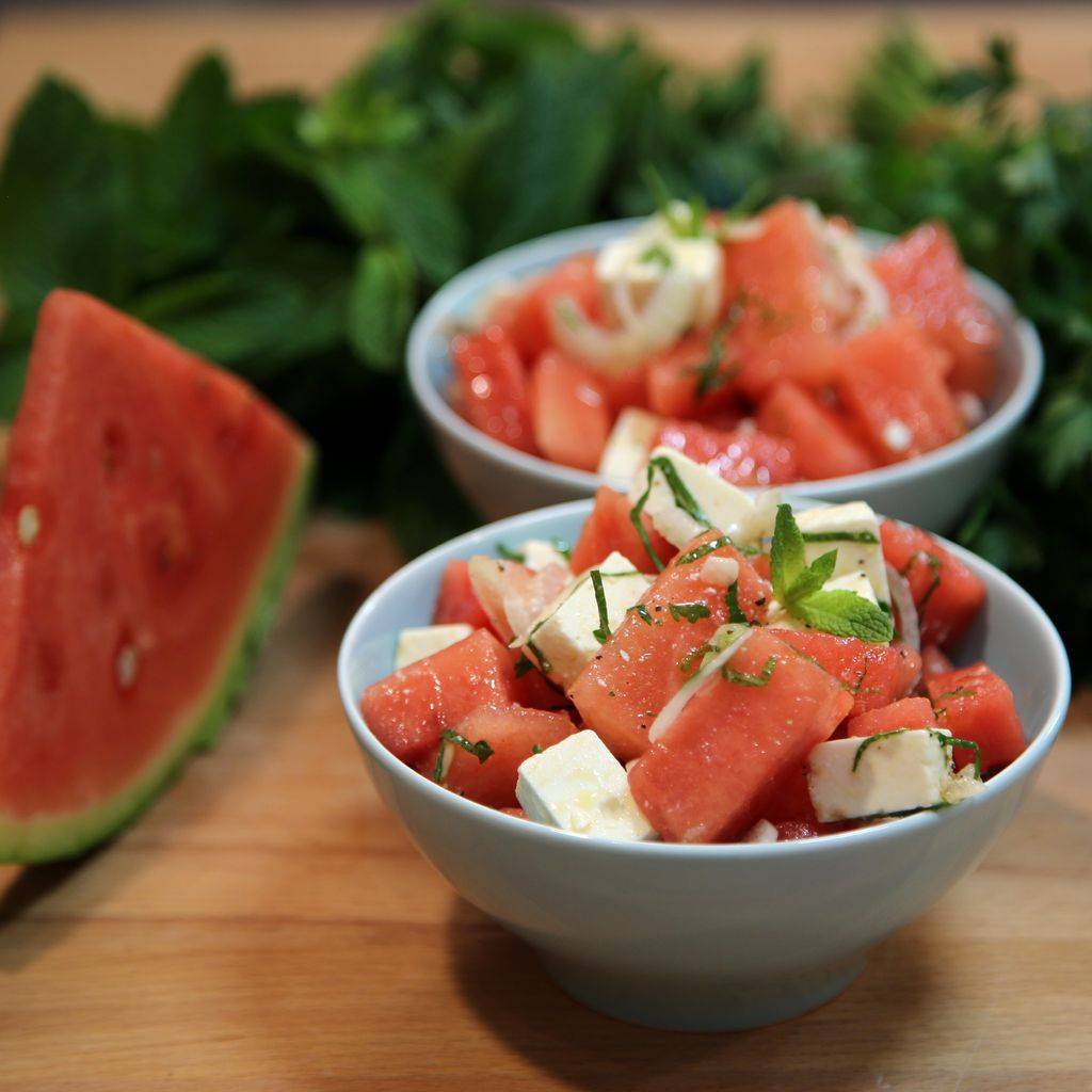 Entrée: salade de pastèque